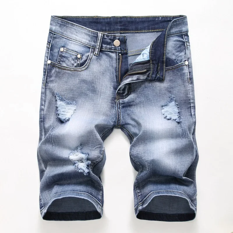 Men Shorts Jeans Hole Denim Pants Knee Length Pant Pockets Casual Regular High Waist Straight Trousers Splice Simple Autumn
Men Shorts Jeans Hole Denim Pants Knee Length Pant Pockets Casual Regular High Waist Straight Trousers Splice Simple Autumn