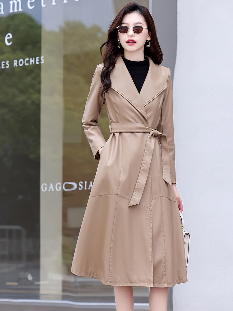 2024 Autumn Winter New Style Haifeng Genuine Leather Jacket Women's Mid-Length Sheepskin Coat Belted Slimming Trendy Outerwear
2024 Autumn Winter New Style Haifeng Genuine Leather Jacket Women's Mid-Length Sheepskin Coat Belted Slimming Trendy Outerwear