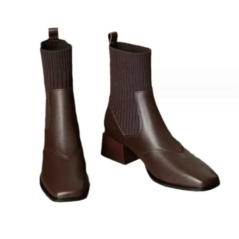 Autumn Woman Chelsea Boots Fashion Soft Leather Ladies Elegant Square Heel Short Boots Shoe Street Style Winter Women's Footwear
Autumn Woman Chelsea Boots Fashion Soft Leather Ladies Elegant Square Heel Short Boots Shoe Street Style Winter Women's Footwear