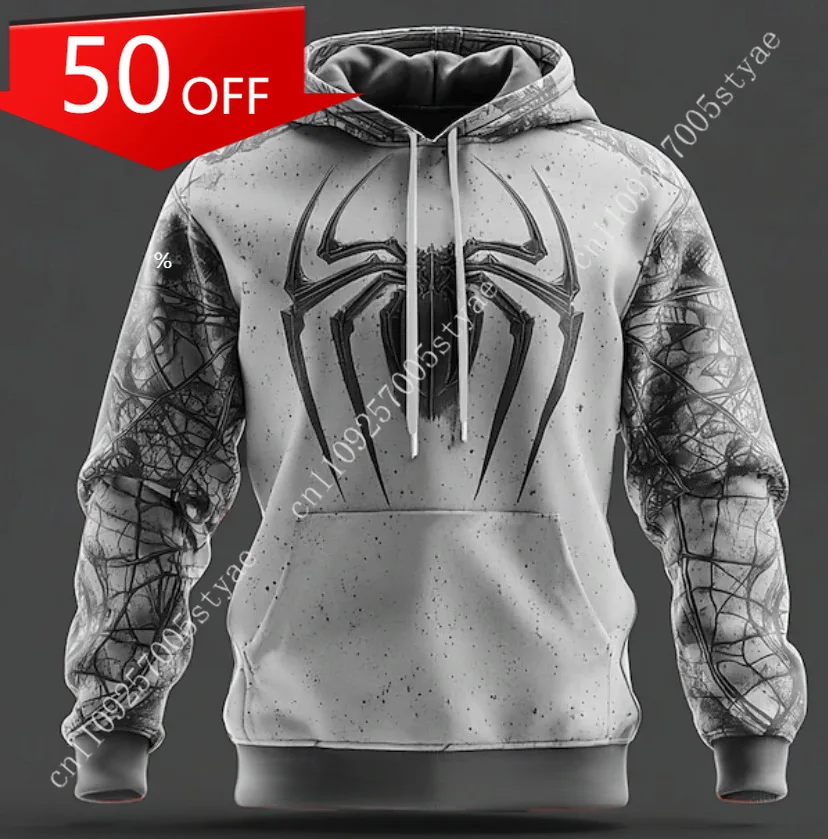 Marvel Spider-Man Themed Hoodie: Spider Graphic on Chest, Web-Textured Sleeves
Marvel Spider-Man Themed Hoodie: Spider Graphic on Chest, Web-Textured Sleeves