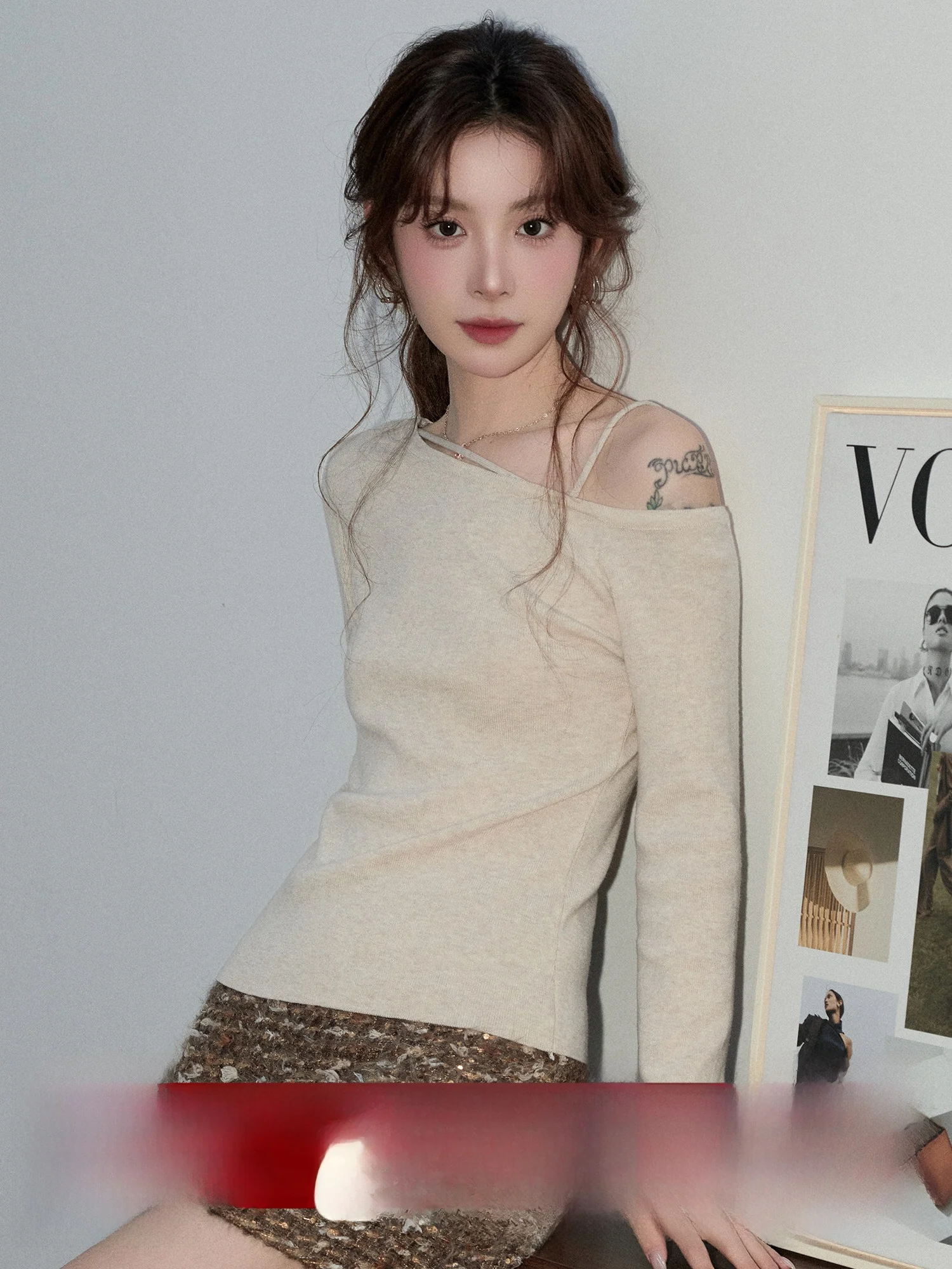 Spring 2026 Women's Sexy Slim Fit oulder Bared Long Sve Knitted Sweater Princ Sle Soft Knitwear Casual Daily Top
Spring 2026 Women's Sexy Slim Fit oulder Bared Long Sve Knitted Sweater Princ Sle Soft Knitwear Casual Daily Top