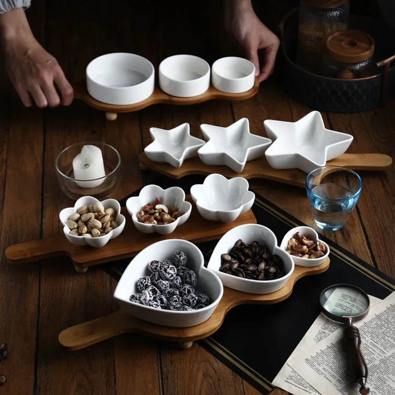 Japanese-style Ceramic Snack Plate Set Dessert Plates Fruit Plate Round Snack Bowls with Wooden Pallets
Japanese-style Ceramic Snack Plate Set Dessert Plates Fruit Plate Round Snack Bowls with Wooden Pallets