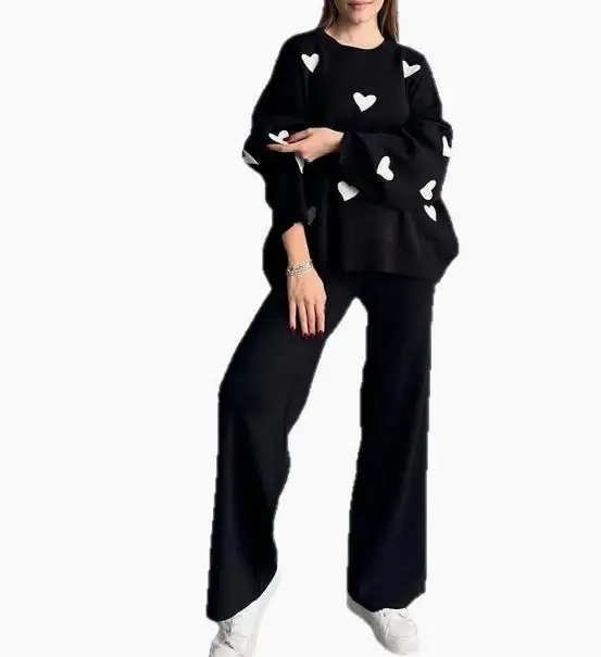 Elegant New Fashion Casual 2 Piece Sets Womens Outfits 2026 Autumn Women's Long Sleeve Love Loose Leisure Knitted Set
Elegant New Fashion Casual 2 Piece Sets Womens Outfits 2026 Autumn Women's Long Sleeve Love Loose Leisure Knitted Set