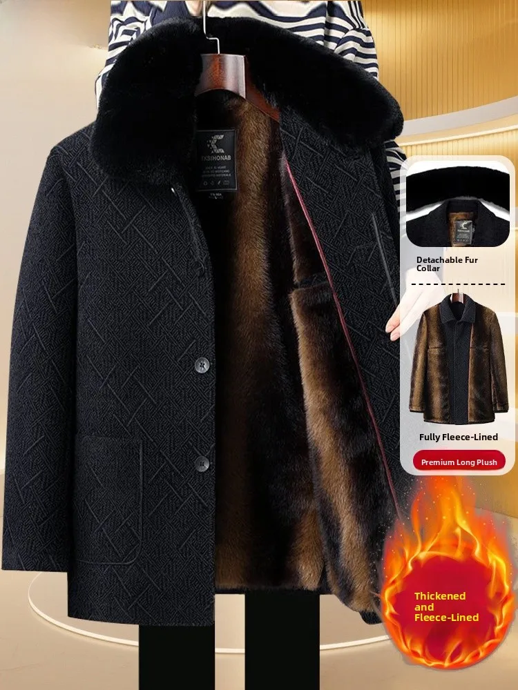 Thiened Woolen Coat for Middle-Aged And ly Men Busin Casual Sle Warm And Sli Winter Outerwear by TUCANO
Thiened Woolen Coat for Middle-Aged And ly Men Busin Casual Sle Warm And Sli Winter Outerwear by TUCANO