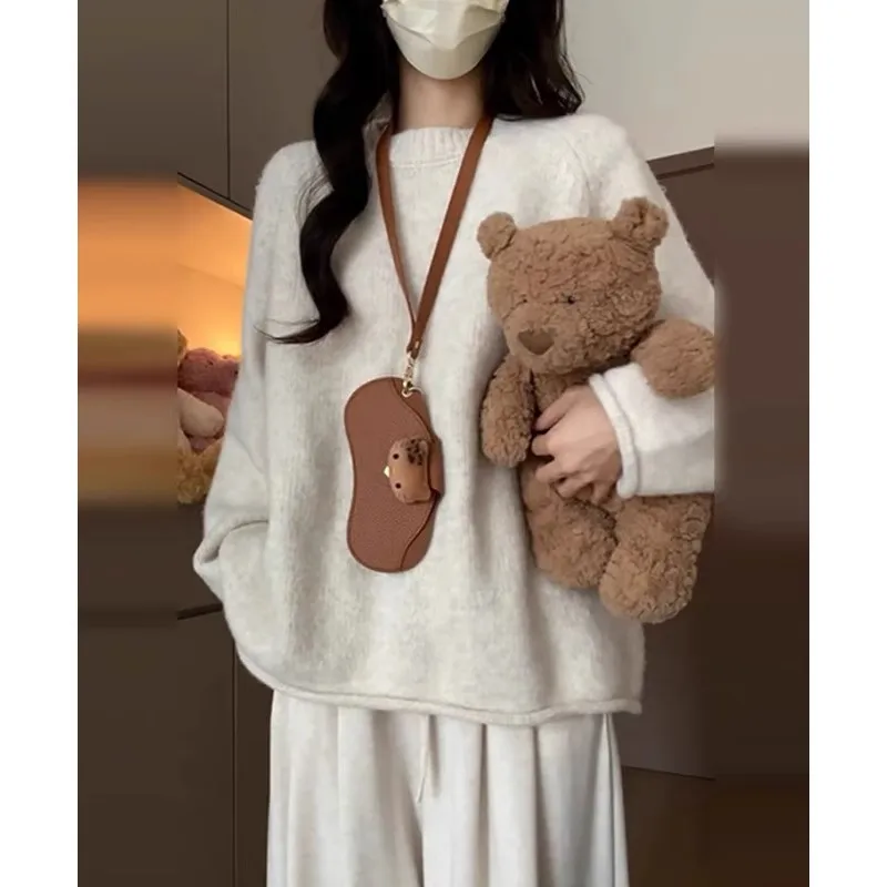 Элегантный женский вязаный свитер из чистого кашемира с круглым вырезом 100, свободный шерстяной базовый свитер с длинными рукавами на осень и зиму
Элегантный женский вязаный свитер из чистого кашемира с круглым вырезом 100, свободный шерстяной базовый свитер с длинными рукавами на осень и зиму