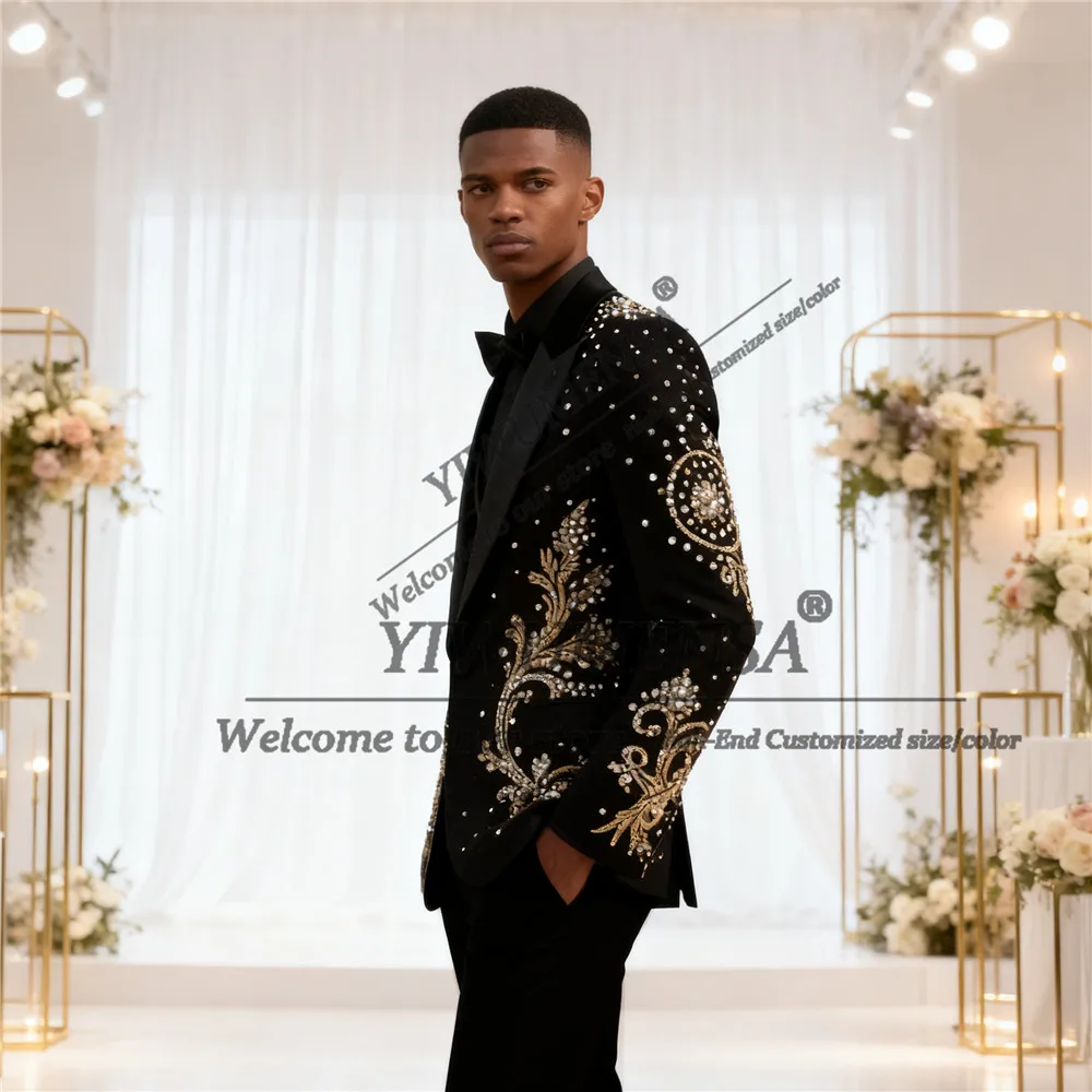 Роскошные мужские костюмы со стразами и бриллиантами, приталенные свадебные смокинги по индивидуальному заказу, комплект из 3 предметов, красивый мужской пиджак для жениха, Ternos Completo
Роскошные мужские костюмы со стразами и бриллиантами, приталенные свадебные смокинги по индивидуальному заказу, комплект из 3 предметов, красивый мужской пиджак для жениха, Ternos Completo