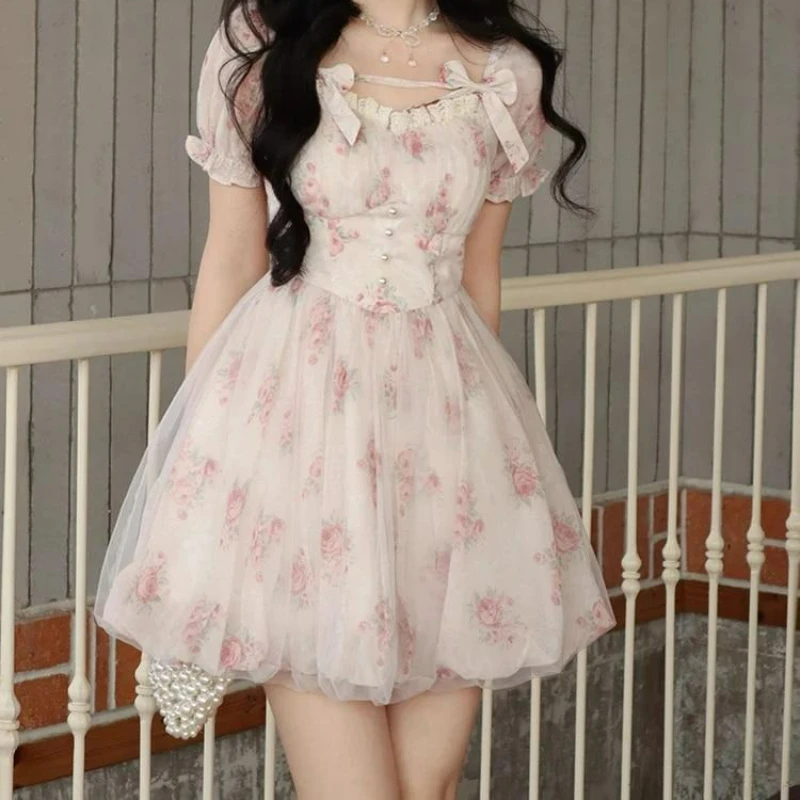 Floral Sweet Fairy Bodycon Dresses for Women Elegant Party Print French Female Korean Fashion Cute Mini Dress Summer 2024 Pink
Floral Sweet Fairy Bodycon Dresses for Women Elegant Party Print French Female Korean Fashion Cute Mini Dress Summer 2024 Pink