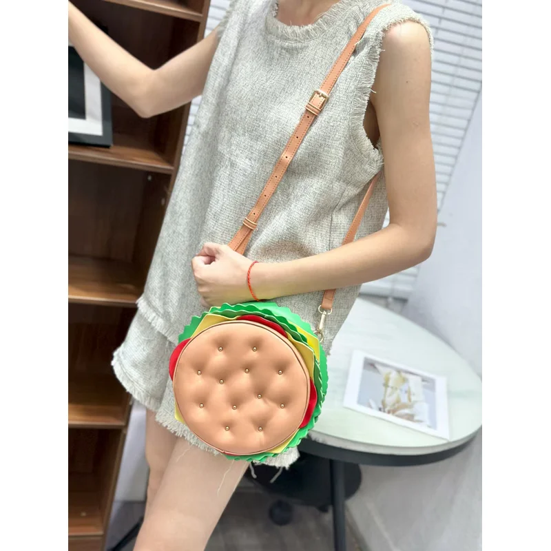 Cute Simulation Burger Crossbody Purse Soft Padded Bread Top Faux Leather Funny Snack Shape Handbag for Streetwear Vacation Use
Cute Simulation Burger Crossbody Purse Soft Padded Bread Top Faux Leather Funny Snack Shape Handbag for Streetwear Vacation Use