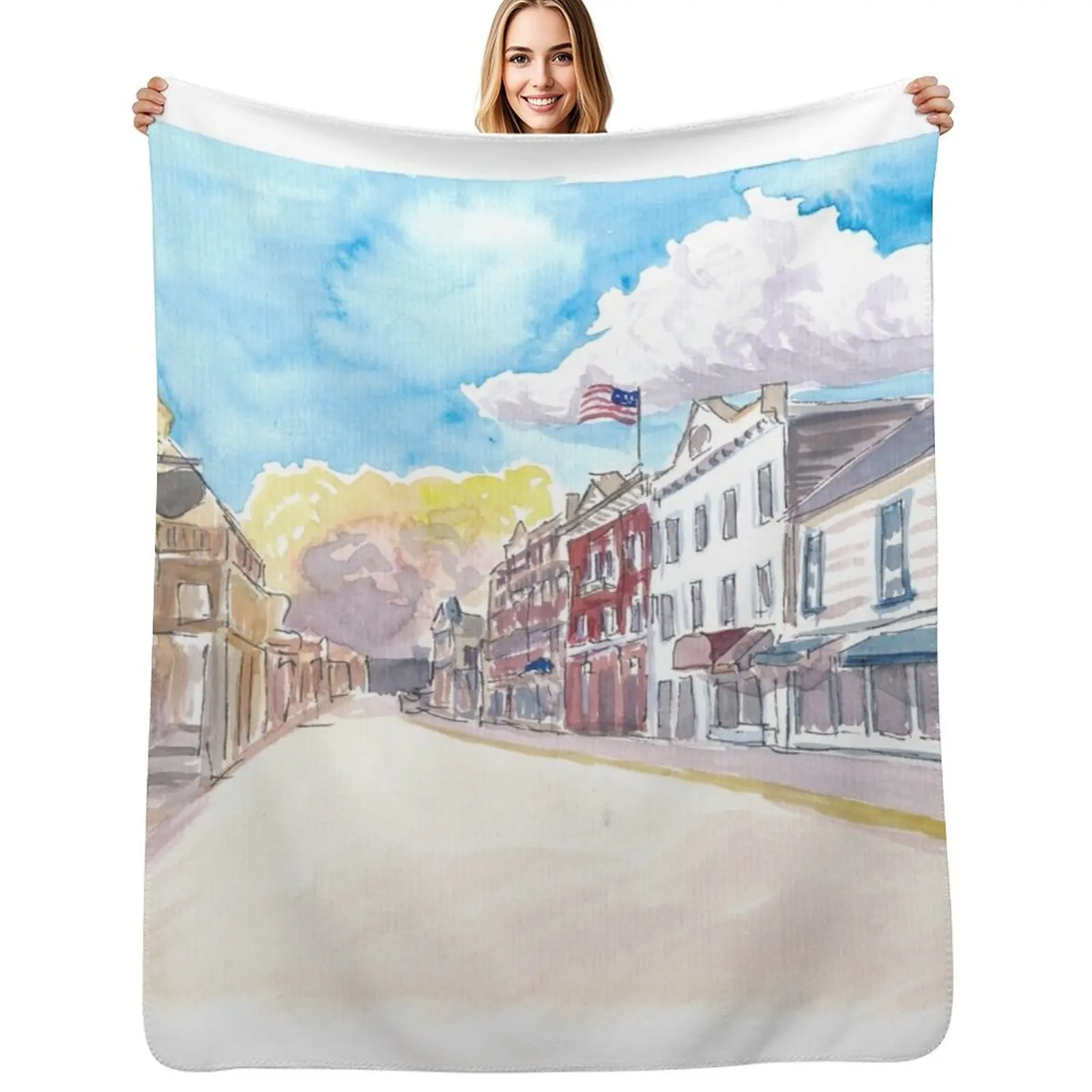Mackinac Island Street Scene on Lake Huron Michigan USA Throw Blanket Soft Comfort Blanket for Reading Watching TV
Mackinac Island Street Scene on Lake Huron Michigan USA Throw Blanket Soft Comfort Blanket for Reading Watching TV