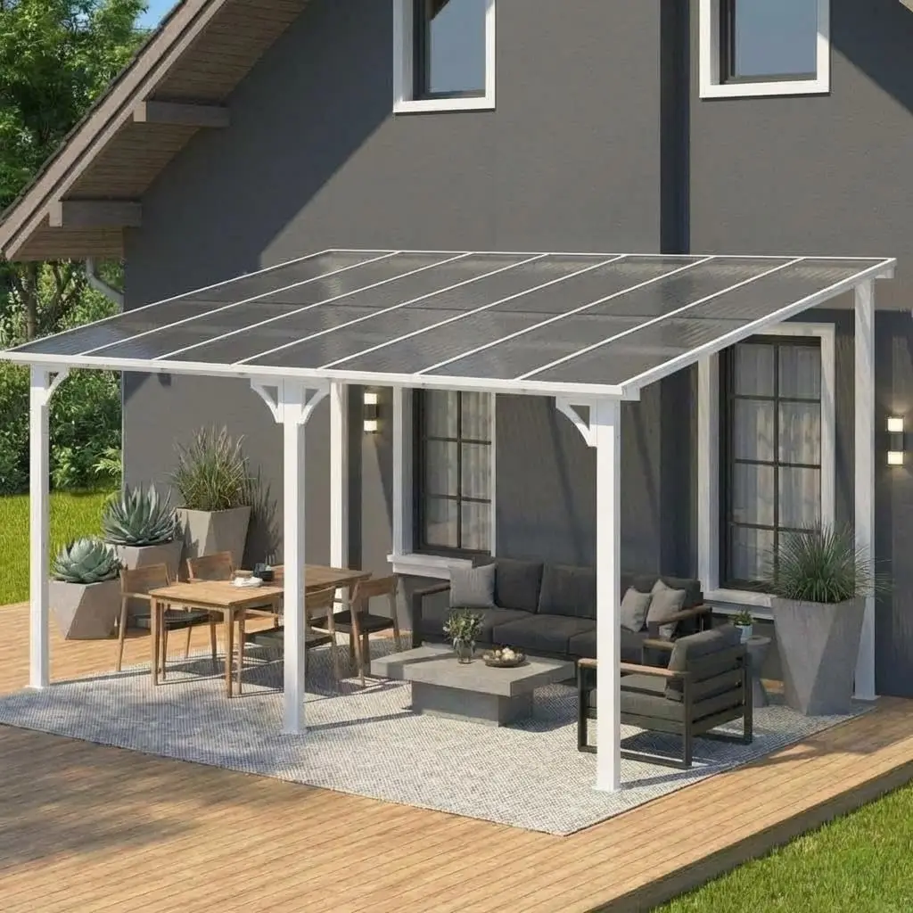 10x14Ft Wall Mounted Hard Top Gazebo Pergola with Roof & Gutters Heavy Duty Patio Deck Porch Awning White, Customized
10x14Ft Wall Mounted Hard Top Gazebo Pergola with Roof & Gutters Heavy Duty Patio Deck Porch Awning White, Customized