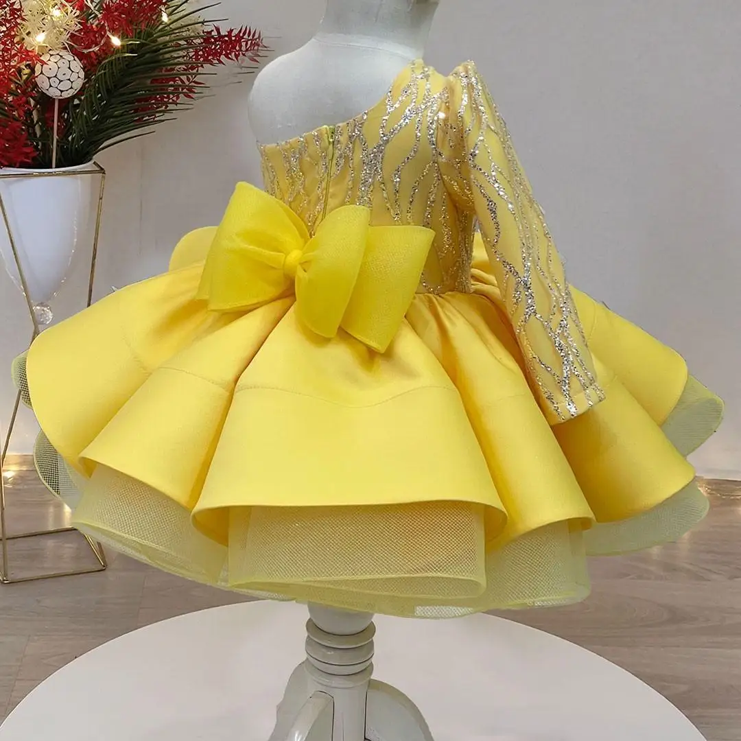 Yellow Tulle Flower Girls Dresses Ball Gown Princessone Shoulder Girls Glitz Pageant Dresses Customize Clothing Dress
Yellow Tulle Flower Girls Dresses Ball Gown Princessone Shoulder Girls Glitz Pageant Dresses Customize Clothing Dress