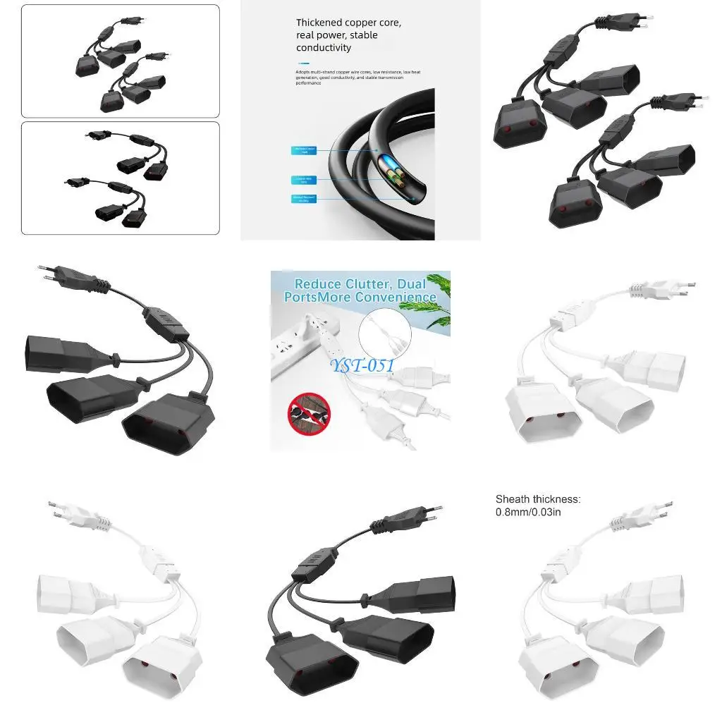 E15A European Triple Outlet Power Strips Extension Cord Easy to Use for Home Office
E15A European Triple Outlet Power Strips Extension Cord Easy to Use for Home Office