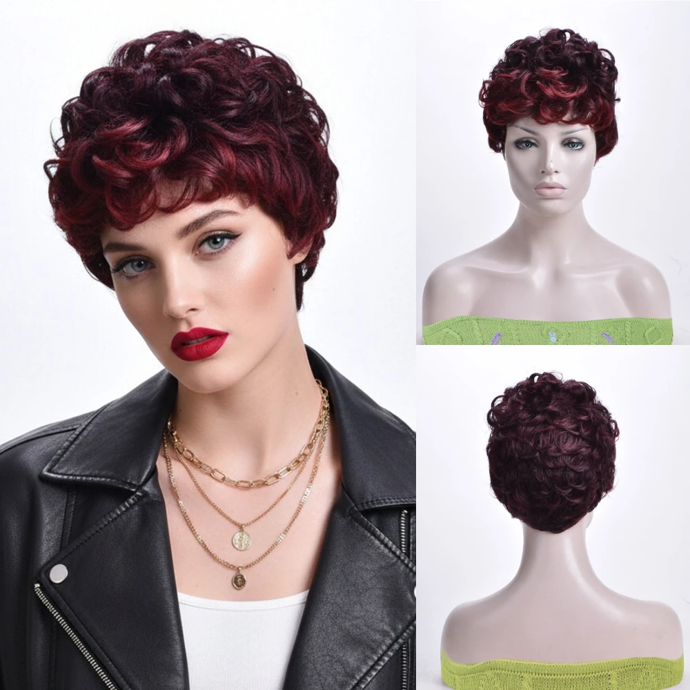 Fluffy Short Curly Bug Cut Wig Women Side Bang Layered Synthetic Heat Resistant Wig Cosplay Daily Party
Fluffy Short Curly Bug Cut Wig Women Side Bang Layered Synthetic Heat Resistant Wig Cosplay Daily Party