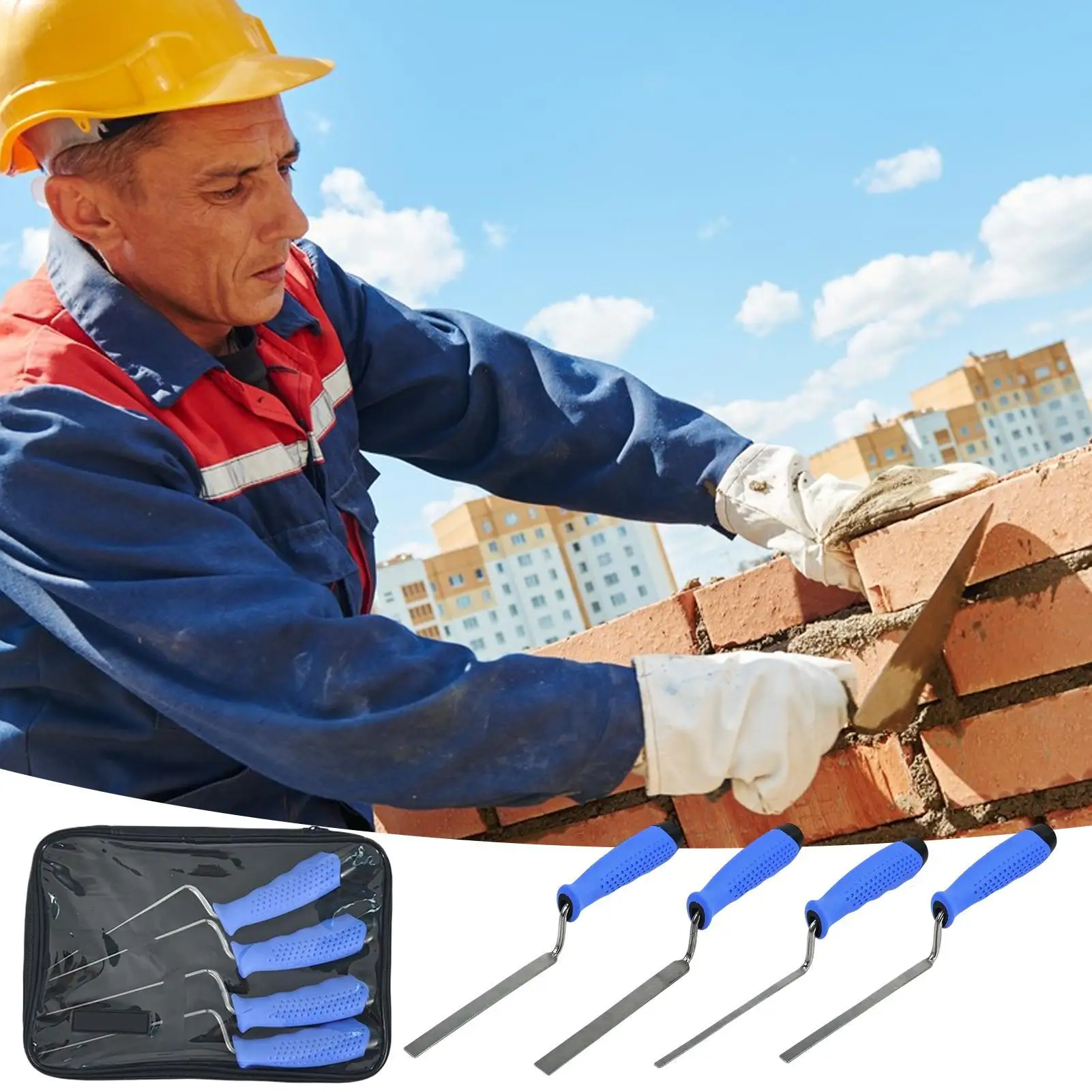 Masonry Trowel 4-Piece Non-slip Cement Repair Hand Trowels Professional Concrete Tools For Mortar Plastering Sealing Beginner
Masonry Trowel 4-Piece Non-slip Cement Repair Hand Trowels Professional Concrete Tools For Mortar Plastering Sealing Beginner