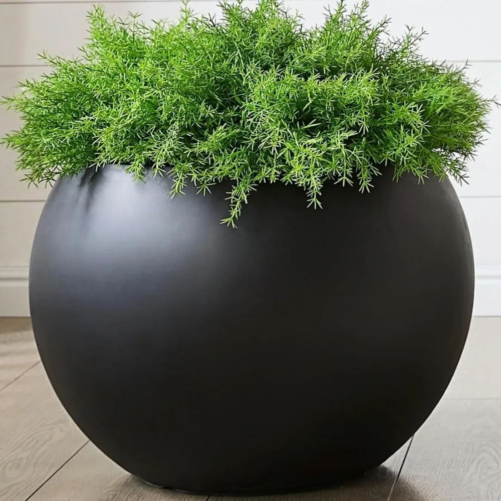 21.3" D Fiberstone Extra Large Planter, Black 16.6" Pot Opening x 14.8" H, Spherical Flower Pot with Drainage Hole
21.3" D Fiberstone Extra Large Planter, Black 16.6" Pot Opening x 14.8" H, Spherical Flower Pot with Drainage Hole