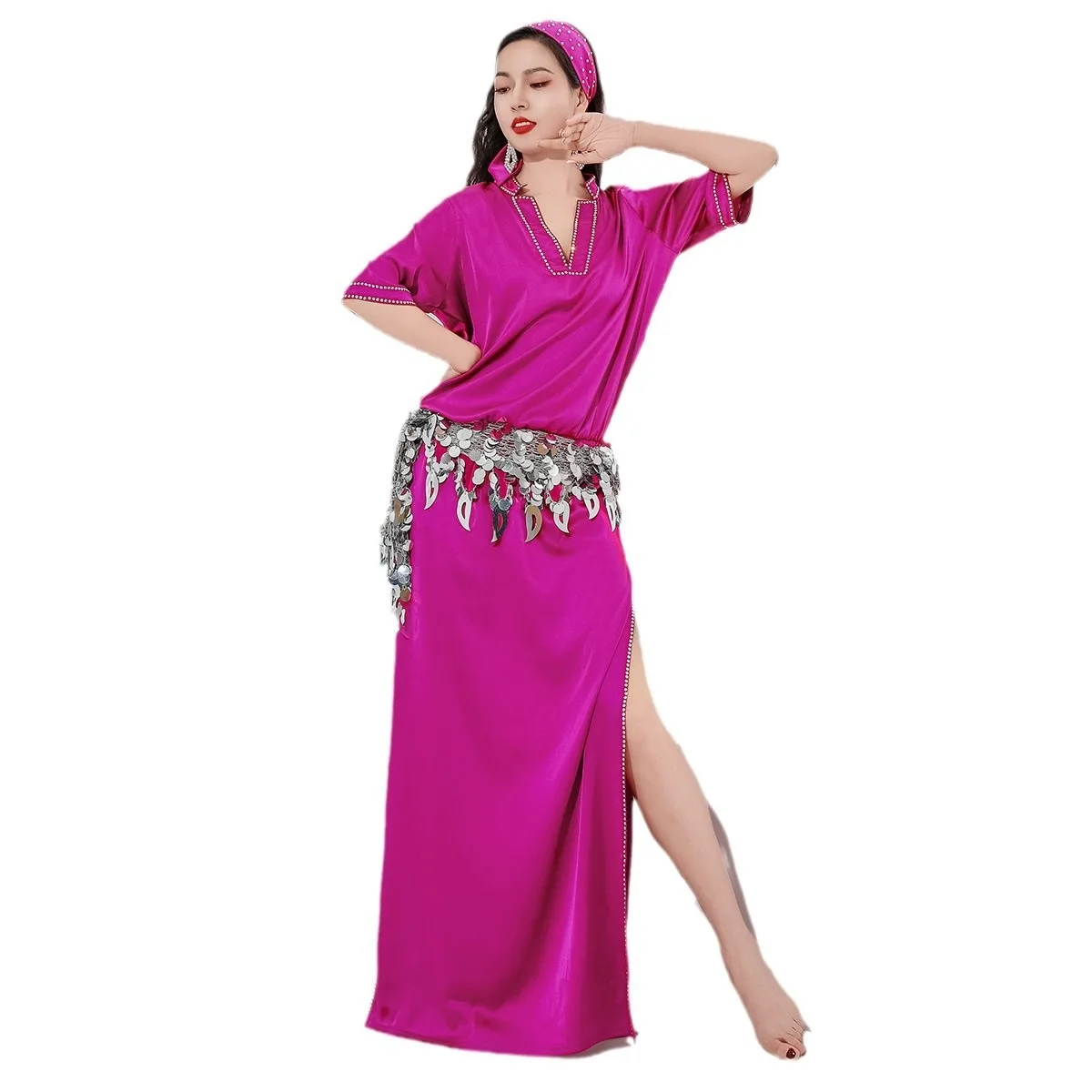 Luxury Folk Satin Rhinestone Robe Elegant Oriental Belly Dance Costume For Training Stage Performance Daily Dance Practice Wear
Luxury Folk Satin Rhinestone Robe Elegant Oriental Belly Dance Costume For Training Stage Performance Daily Dance Practice Wear