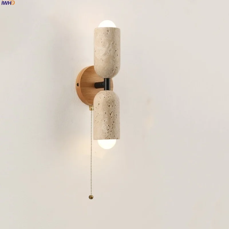 IWHD Pull Chain Switch LED Wall Light Fixture Reading Aisle Bar Nordic Modern 2 Yellow Travertine Stone Wood Canopy Bedside Lamp
IWHD Pull Chain Switch LED Wall Light Fixture Reading Aisle Bar Nordic Modern 2 Yellow Travertine Stone Wood Canopy Bedside Lamp