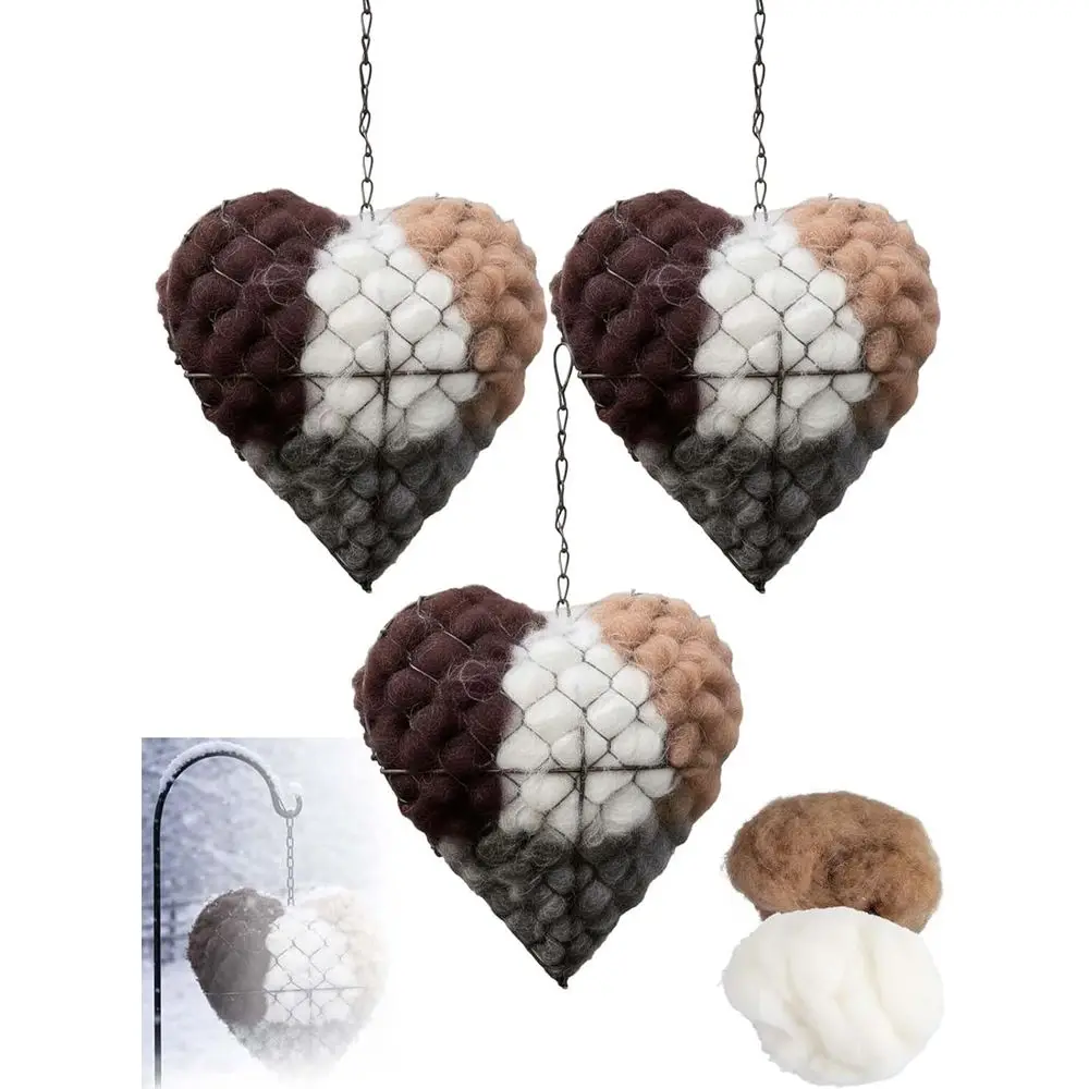 Держатель для птичьих гнезд ручной работы в форме сердца с 2 шерстяными мешочками и 3 зимними укрытиями
Держатель для птичьих гнезд ручной работы в форме сердца с 2 шерстяными мешочками и 3 зимними укрытиями