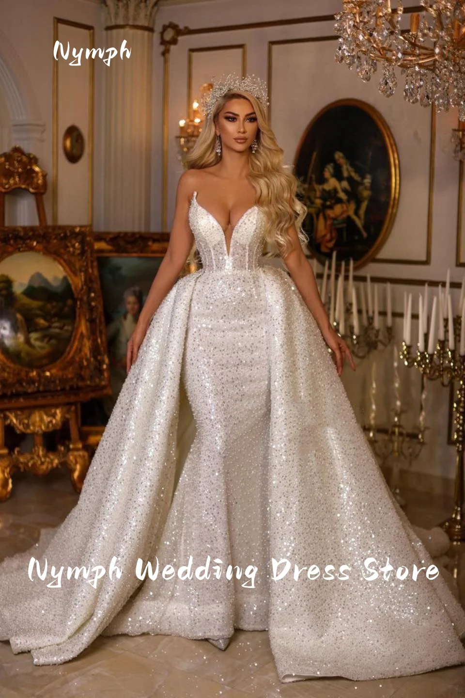 Customized Mermaid 2026 Wedding Dress Sleeveless Detachable Train Bridal Dress Vestidos De Novia Beading Robe de mariée
Customized Mermaid 2026 Wedding Dress Sleeveless Detachable Train Bridal Dress Vestidos De Novia Beading Robe de mariée