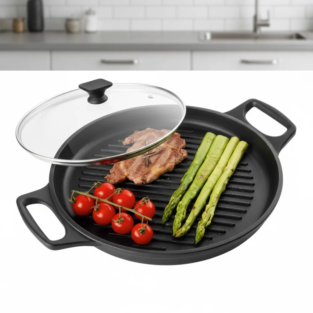 Cast Aluminum Griddle Pan with Lid - Lightweight Nonstick Grill Pan for Stovetop, Oven Safe, 12IN
Cast Aluminum Griddle Pan with Lid - Lightweight Nonstick Grill Pan for Stovetop, Oven Safe, 12IN