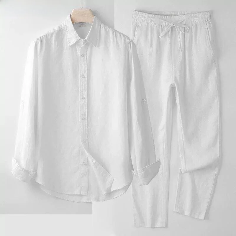 Long Sleeve Shirt Set Men's Summer Thin Loose Casual Shirt Nine Points Pants Spring Autumn Youth Men's Two Piece Set Cotton L...
Long Sleeve Shirt Set Men's Summer Thin Loose Casual Shirt Nine Points Pants Spring Autumn Youth Men's Two Piece Set Cotton L...