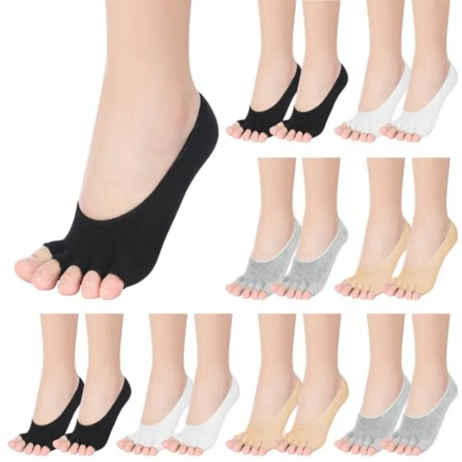 Skicuff 8 Pairs Open Toe Socks Women Toe Liner Toe Liner Socks for Summer Sandal with Nonslip Heel Gripper
Skicuff 8 Pairs Open Toe Socks Women Toe Liner Toe Liner Socks for Summer Sandal with Nonslip Heel Gripper