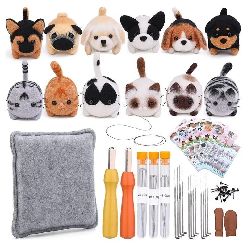 AB51 12 Pcs Needle Felting Kit Needle Felting Supplies With Instruction,Felting Foam Mat And DIY Needle Craft
AB51 12 Pcs Needle Felting Kit Needle Felting Supplies With Instruction,Felting Foam Mat And DIY Needle Craft