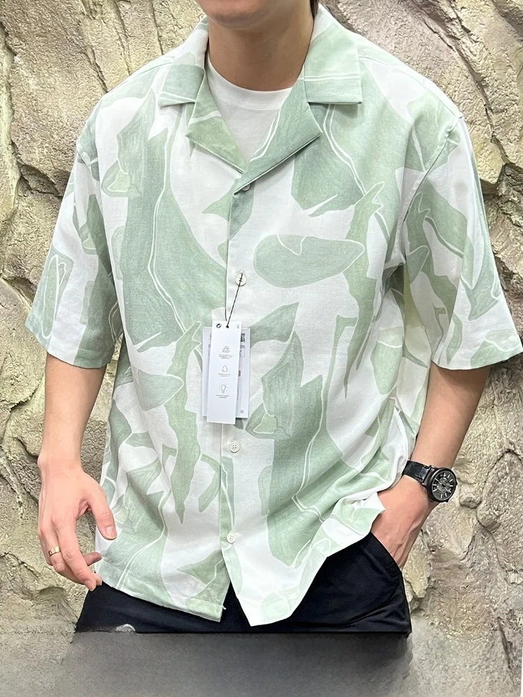 Hawaii Vacation Style Men's Loose Fit Breathable Cuban Collar Short Sleeve Shirt Summer New Arrival Trendy Youth Linen Shirt
Hawaii Vacation Style Men's Loose Fit Breathable Cuban Collar Short Sleeve Shirt Summer New Arrival Trendy Youth Linen Shirt