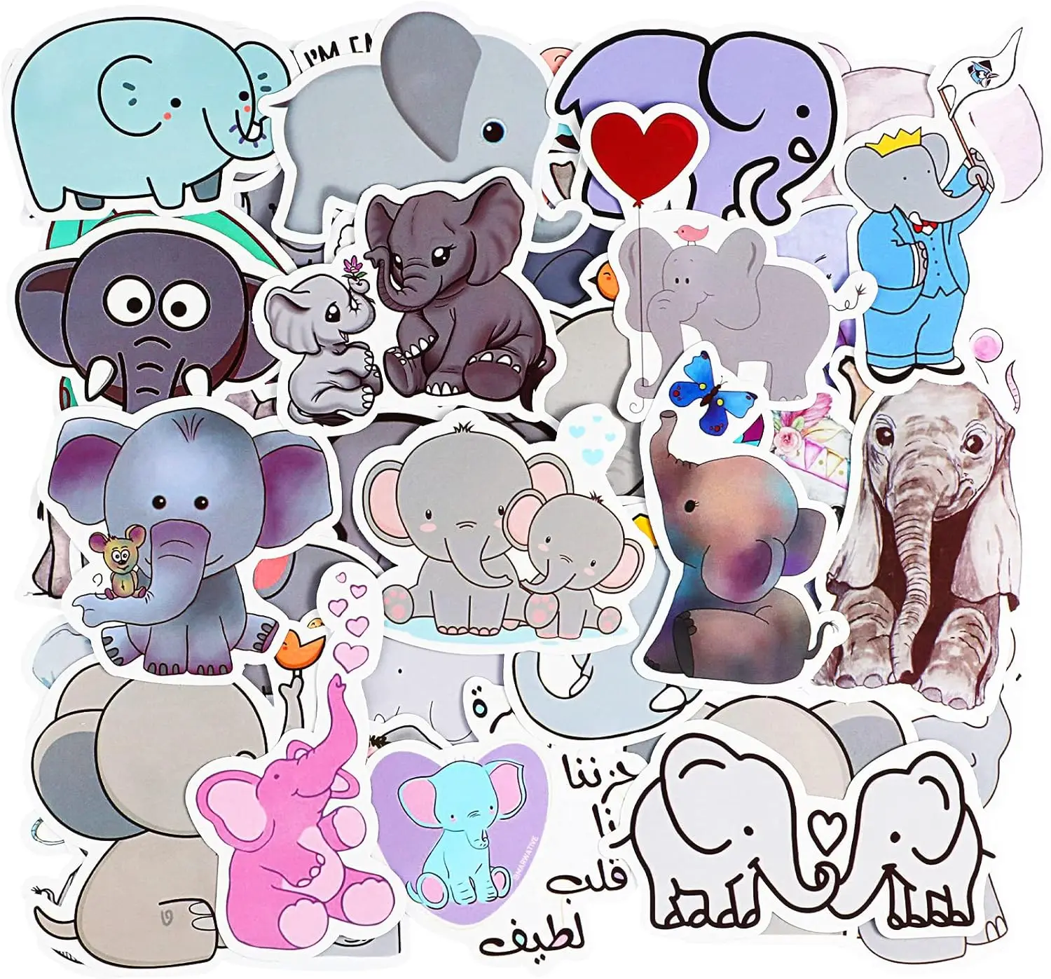 100 Cute Cartoon Elephant Stickers - Waterproof Vinyl Decals for Laptops, Phones, Luggage, Bikes & More
100 Cute Cartoon Elephant Stickers - Waterproof Vinyl Decals for Laptops, Phones, Luggage, Bikes & More