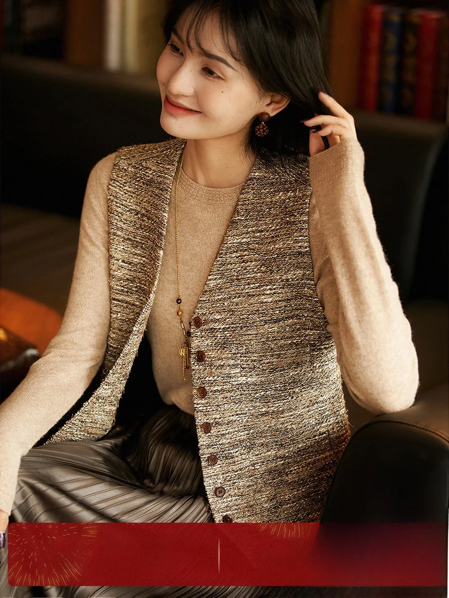 Xhange Paris Dr Твидовый повседневный жилет с блестками и v-образным вырезом на пуговицах Thi Tweed Ретро Small Fraance Топ женский Faion Jaet
Xhange Paris Dr Твидовый повседневный жилет с блестками и v-образным вырезом на пуговицах Thi Tweed Ретро Small Fraance Топ женский Faion Jaet