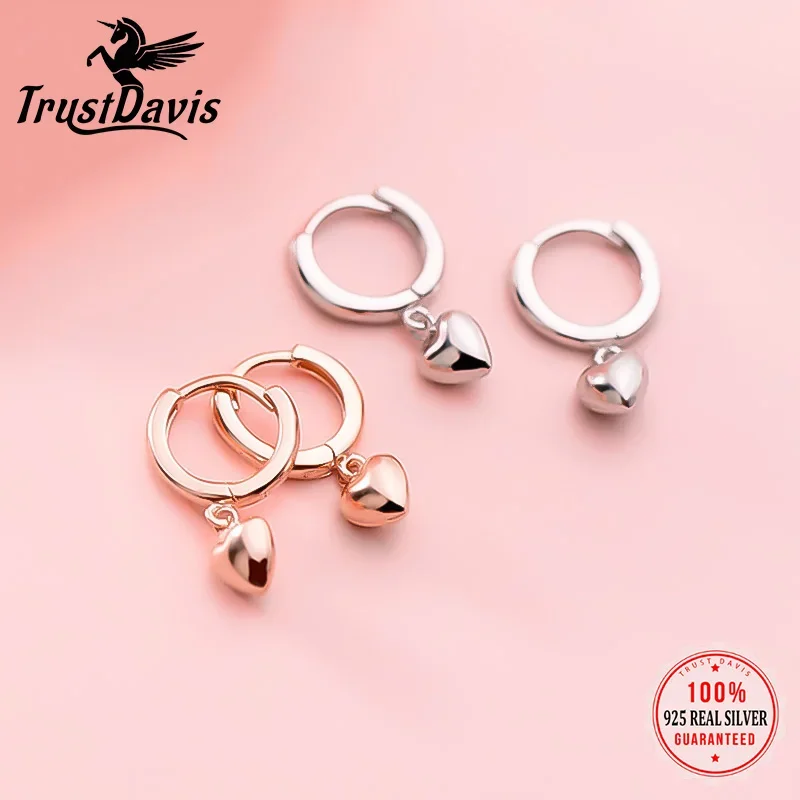 Trustdavis Genuine 925 Sterling Silver Romantic Heart Dangle Hoop Earring For Women Wedding Party birthday Fine Jewelry DA1954
Trustdavis Genuine 925 Sterling Silver Romantic Heart Dangle Hoop Earring For Women Wedding Party birthday Fine Jewelry DA1954
