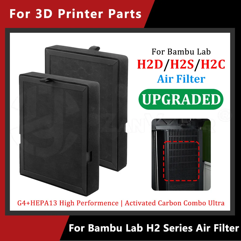 For Bambu Lab H2D H2S H2C 3D Printer Air Filter HEPA13 Activated Carbon Composite Filter Replacement Part
For Bambu Lab H2D H2S H2C 3D Printer Air Filter HEPA13 Activated Carbon Composite Filter Replacement Part