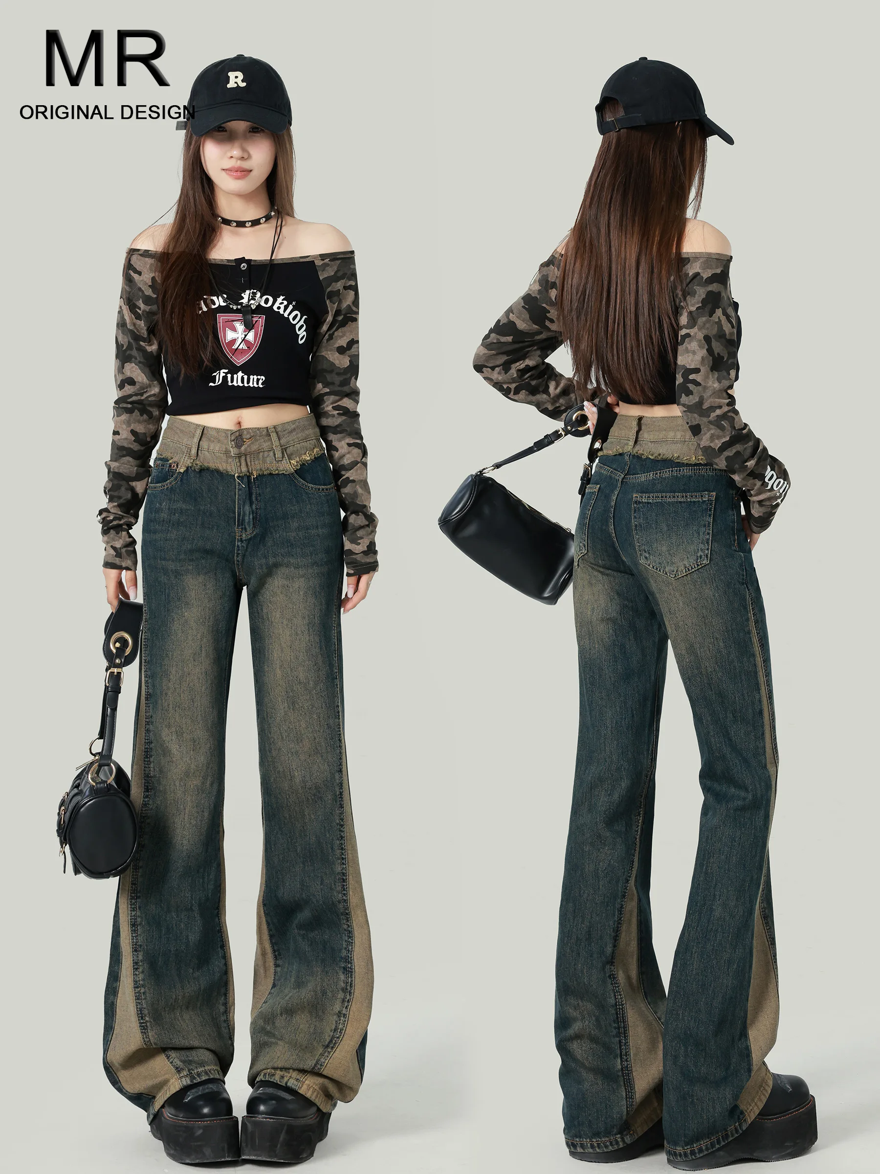 High Waist Bell Bottom Denim Jeans Women's Autumn New Style Slimming American Retro Patchwork Design Casual Wear Jeans
High Waist Bell Bottom Denim Jeans Women's Autumn New Style Slimming American Retro Patchwork Design Casual Wear Jeans
