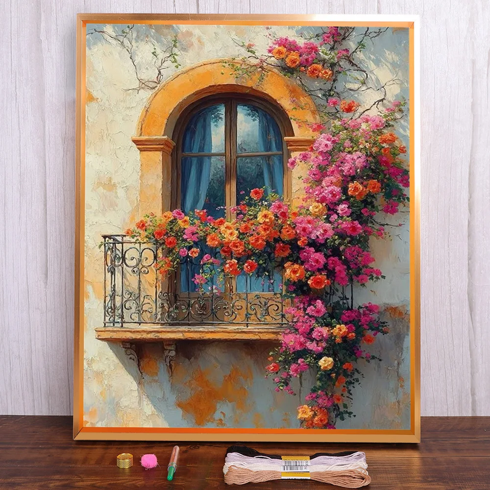 Flower Window Pre-Printed Cross-Stitch DIY Embroidery Set Sewing Handiwork Painting Handicraft For Adults Wholesale Mulina
Flower Window Pre-Printed Cross-Stitch DIY Embroidery Set Sewing Handiwork Painting Handicraft For Adults Wholesale Mulina
