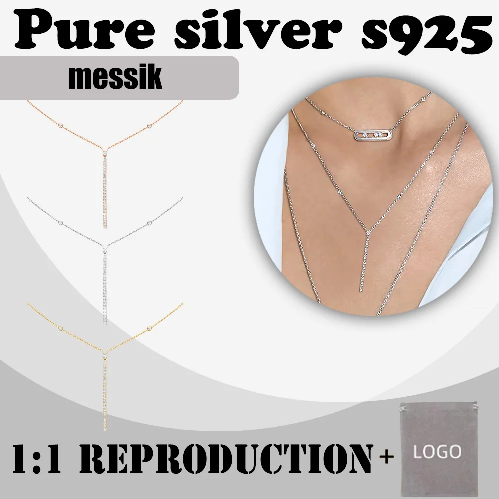Simple style sterling silver s925 line diamond necklace messik home fashion charm high-end women's necklace
Simple style sterling silver s925 line diamond necklace messik home fashion charm high-end women's necklace