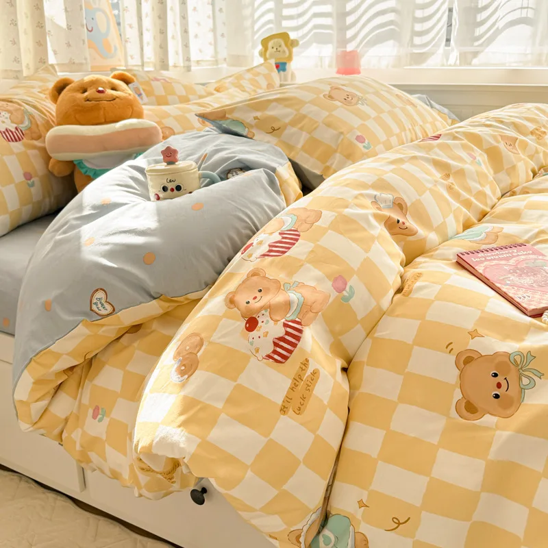 Butterbear Printed 100% Cotton Bedding Set Breathable Cozy Bed Sets for Single Double Not Fading Non Pilling Textile Supplies
Butterbear Printed 100% Cotton Bedding Set Breathable Cozy Bed Sets for Single Double Not Fading Non Pilling Textile Supplies