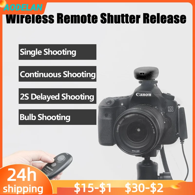Professional 60M Wireless Camera Shutter Release Remote Control For Auto-focus, Single, continuous, delay, bulb shooting
Professional 60M Wireless Camera Shutter Release Remote Control For Auto-focus, Single, continuous, delay, bulb shooting