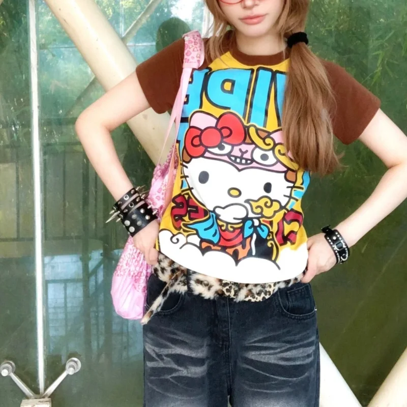 Sanrio Hello Kitty New Anime Fashion Short Tops Y2k Summer Cute Tees Cartoon Printed High Street Gothic Short Sleeve T-shirts
Sanrio Hello Kitty New Anime Fashion Short Tops Y2k Summer Cute Tees Cartoon Printed High Street Gothic Short Sleeve T-shirts