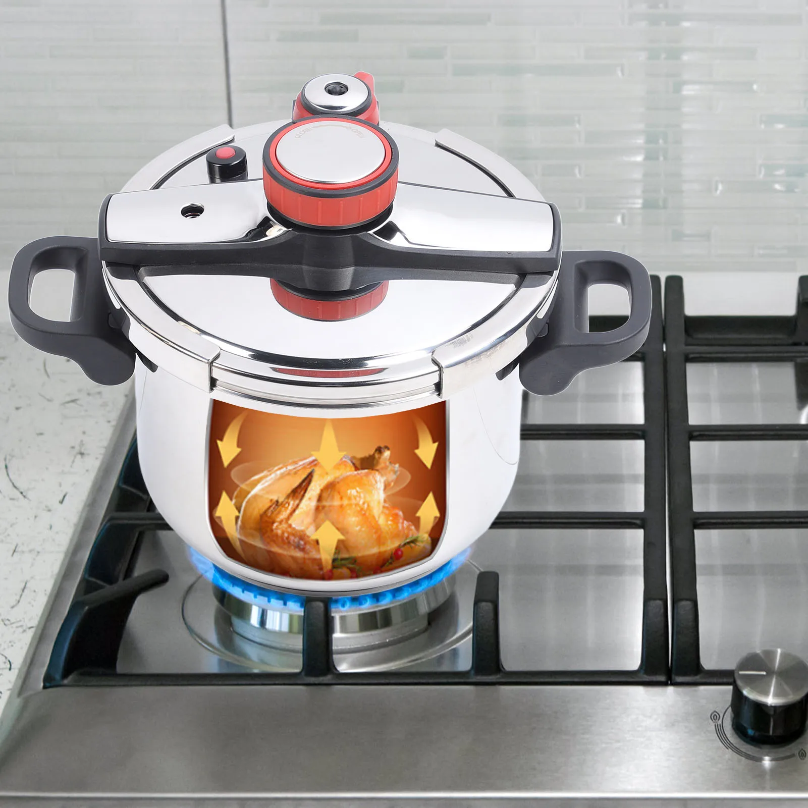 Плита-скороварка 100 кПа, скороварка из нержавеющей стали 304, предохранительный клапан, устойчивый к высоким температурам для кухни
Плита-скороварка 100 кПа, скороварка из нержавеющей стали 304, предохранительный клапан, устойчивый к высоким температурам для кухни