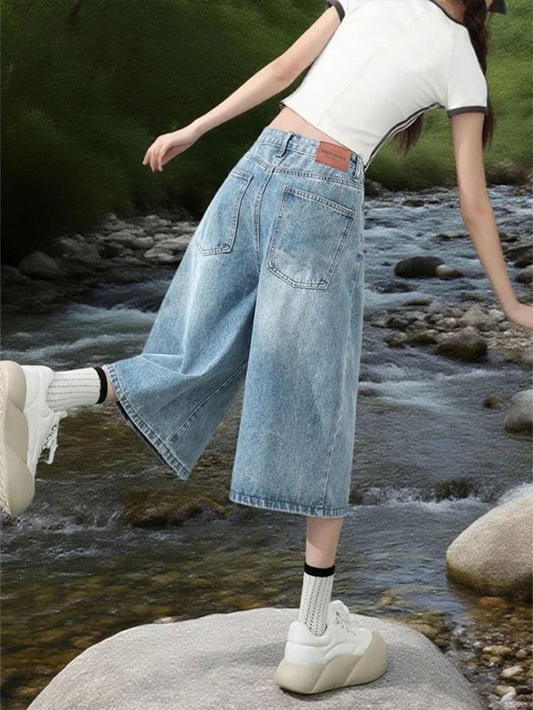 American Style Light Wash Wide Leg Seven-Foot Denim Jeans Women's Summer New High Waist Loose Slimming Fat MM Large Size Stra...
American Style Light Wash Wide Leg Seven-Foot Denim Jeans Women's Summer New High Waist Loose Slimming Fat MM Large Size Stra...