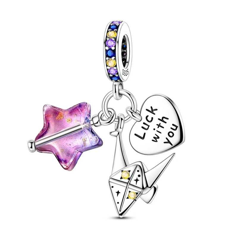 925 Sterling Silver Charms Bead Zircon Lucky Star Paper Cranes Dangle Fit Original Bracelet Women Jewelry Gift
925 Sterling Silver Charms Bead Zircon Lucky Star Paper Cranes Dangle Fit Original Bracelet Women Jewelry Gift