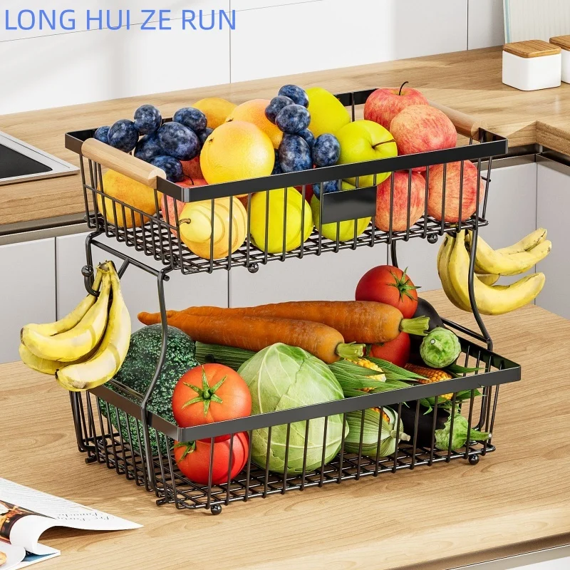Tier Fruit Basket with Wood Handle Detachable Vegetable Rack Space Saver Iron Basket for Kitchen Counter Black
Tier Fruit Basket with Wood Handle Detachable Vegetable Rack Space Saver Iron Basket for Kitchen Counter Black