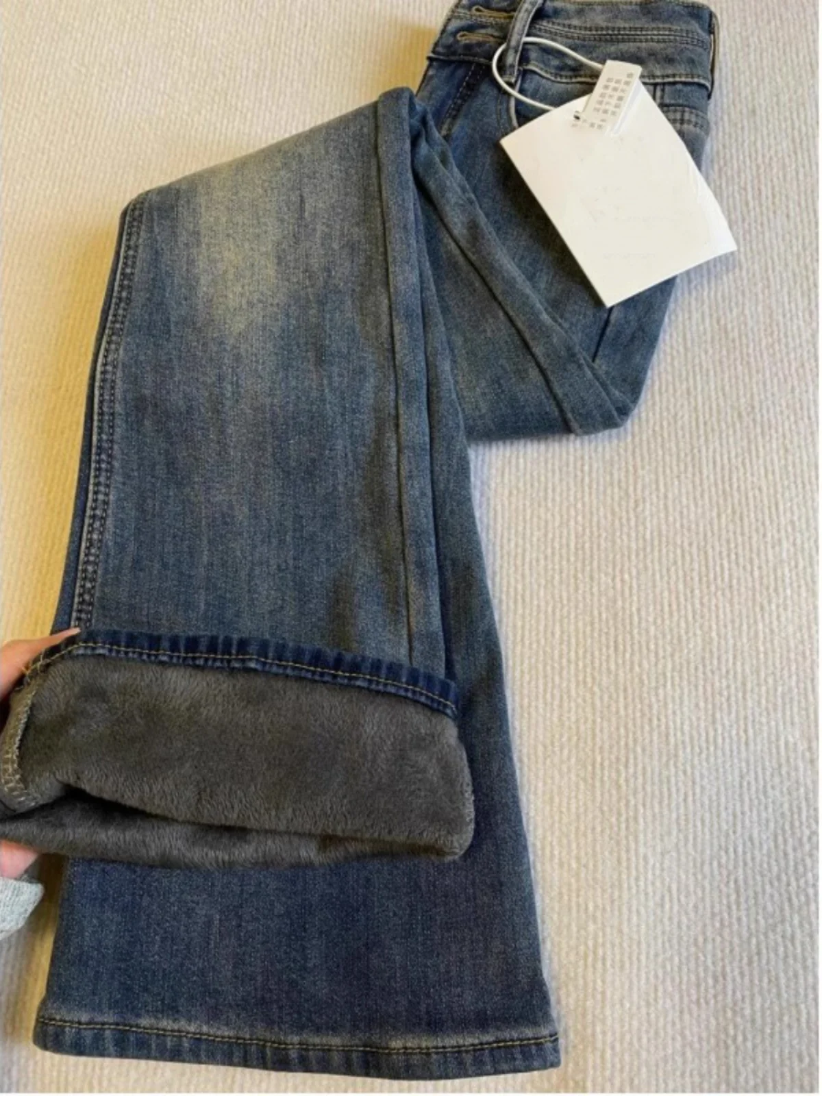 Retro Fce Lined High Waist Flared Jeans Women plus Size Versatile Long Bootcut Pants Winter Thiened Stand Fit Jeans
Retro Fce Lined High Waist Flared Jeans Women plus Size Versatile Long Bootcut Pants Winter Thiened Stand Fit Jeans