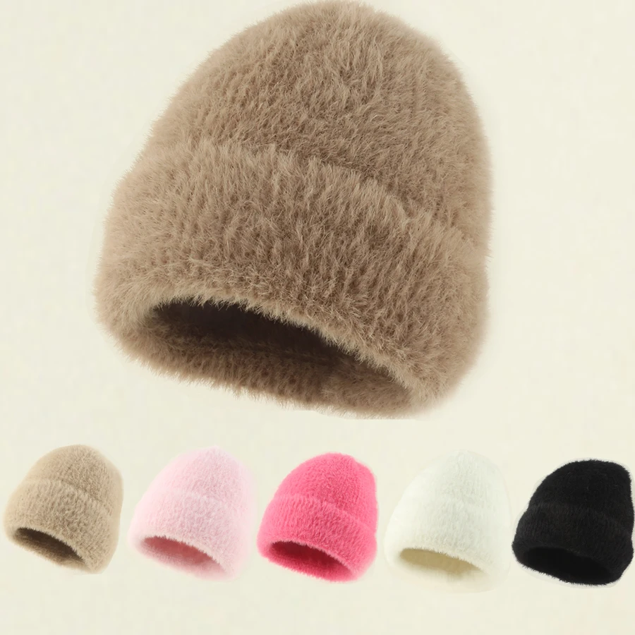 Winter Beanie Hat For Women Warm Knitted Fluffy Skullies Caps Soild Color Ear Protection Outdoor Thick Faux Fur Ski Cap 
Winter Beanie Hat For Women Warm Knitted Fluffy Skullies Caps Soild Color Ear Protection Outdoor Thick Faux Fur Ski Cap
