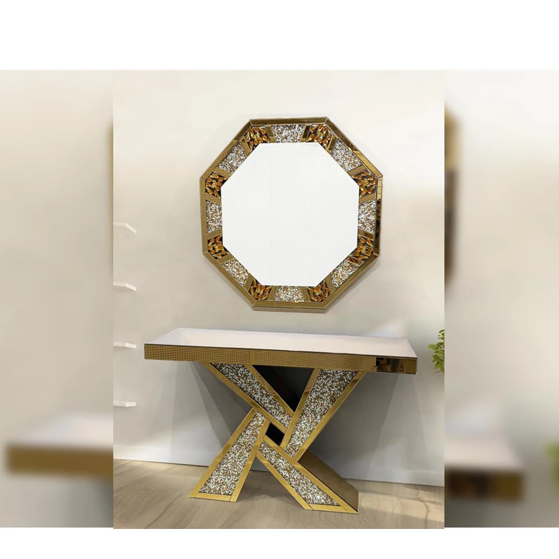 Modern Mirror Console Table Crushed Diamond Furniture Crystal Console Table Decoration
Modern Mirror Console Table Crushed Diamond Furniture Crystal Console Table Decoration