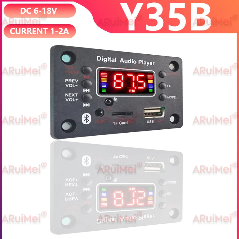 50W Bluetooth Amplifier Board DC 6V-18V for Car DIY - MP3 WAV Decoder with USB TF Card FM Handsfree MIC
50W Bluetooth Amplifier Board DC 6V-18V for Car DIY - MP3 WAV Decoder with USB TF Card FM Handsfree MIC