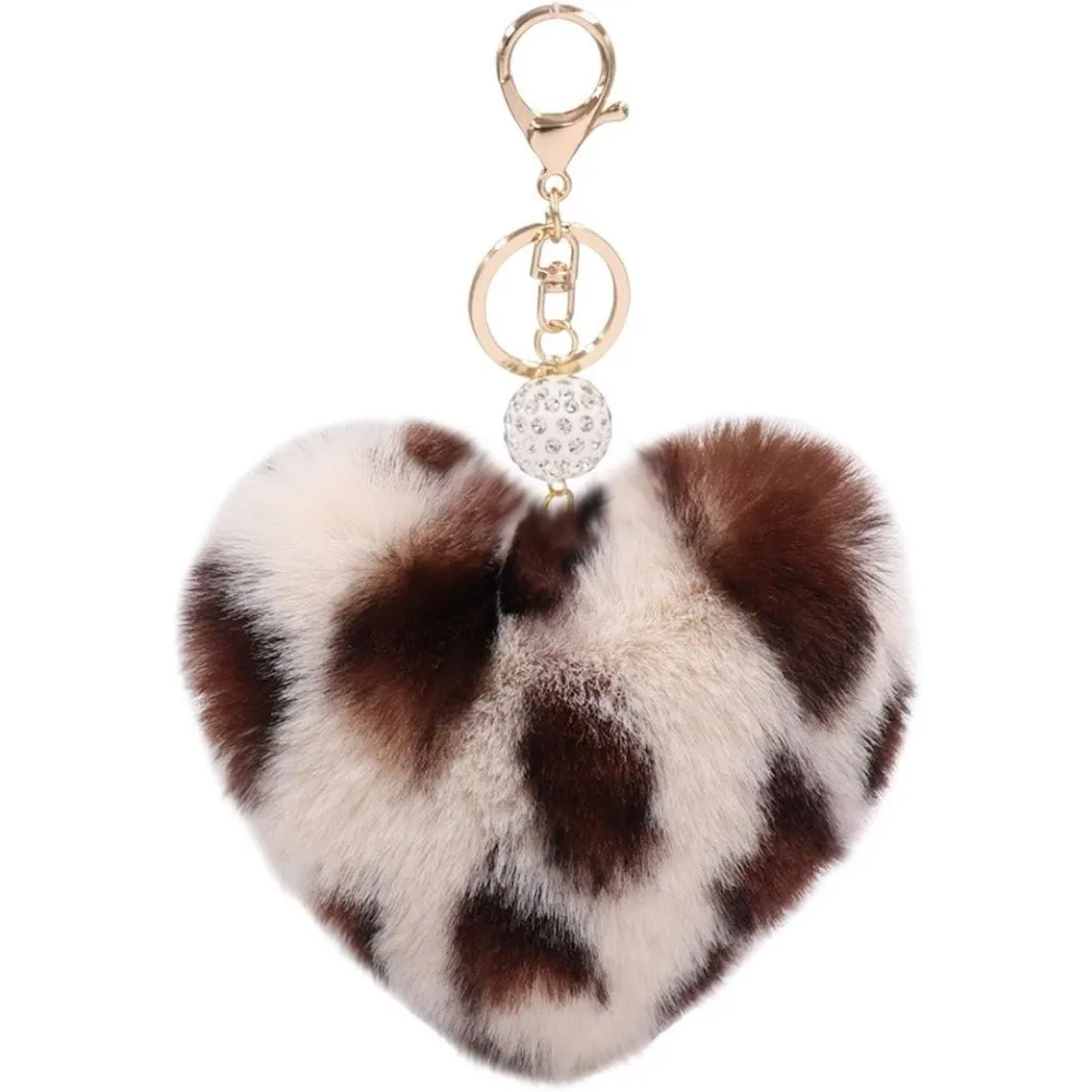 Women's Heart Faux Fur Pom Pom Key Chains Bag Accessory Puffball Keyring Backpack Charms for Girls 
Women's Heart Faux Fur Pom Pom Key Chains Bag Accessory Puffball Keyring Backpack Charms for Girls