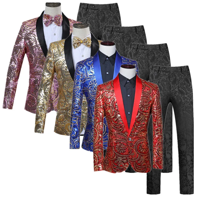 (Jacket + Pant) 2025 New Men's Luxury Sequin Suits Fashion Male Wedding Prom Party Flower Blazer and Jacquard Trousers
(Jacket + Pant) 2025 New Men's Luxury Sequin Suits Fashion Male Wedding Prom Party Flower Blazer and Jacquard Trousers