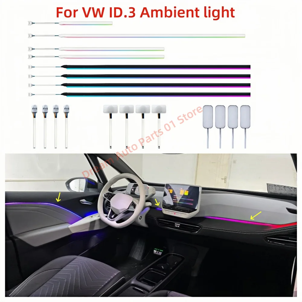 Динамическая атмосферная лампа для VW ID.3 для Volkswagen ID3, внутреннее освещение, обновленный экран окружающего освещения и управление через приложение, эксклюзивный автомобиль
Динамическая атмосферная лампа для VW ID.3 для Volkswagen ID3, внутреннее освещение, обновленный экран окружающего освещения и управление через приложение, эксклюзивный автомобиль