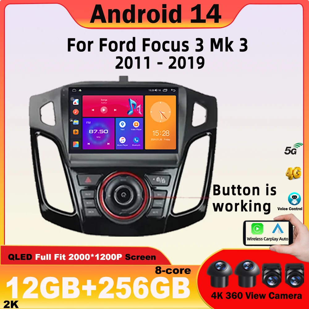 Android Car For Ford Focus 3 Mk 3 2011-2019 AUTO Radio Multimedia Video Player Navigation Stereo GPS 4G WIFI NO 2Din DVD Carplay
Android Car For Ford Focus 3 Mk 3 2011-2019 AUTO Radio Multimedia Video Player Navigation Stereo GPS 4G WIFI NO 2Din DVD Carplay